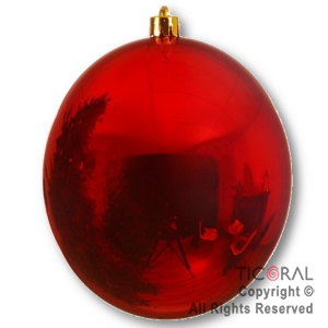 BOLA DE NAVIDAD 15 CM METALITADO ROJO x 1